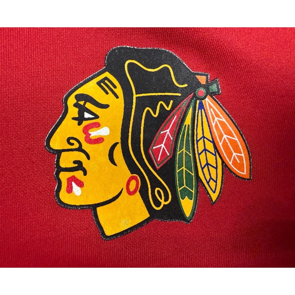 Chicago Blackhawks Men's Medium 1/4 Zip Pull Over Red & Black Size Medium #1429